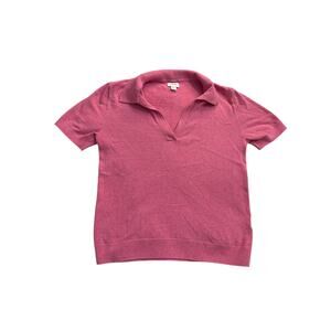 J.Crew Pink Knit Polo Sweater Top Short Sleeve Collared Pullover XS